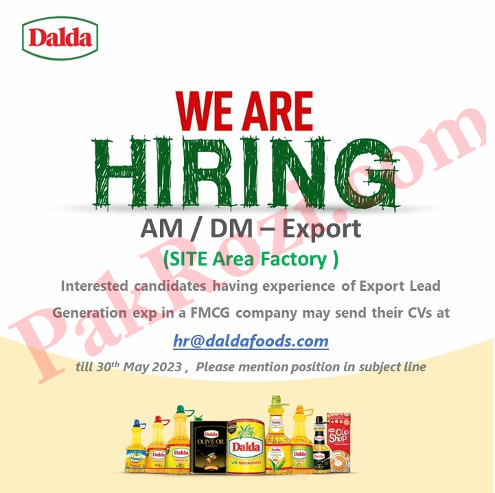 AM / DM - Export at Dalda Pakistan