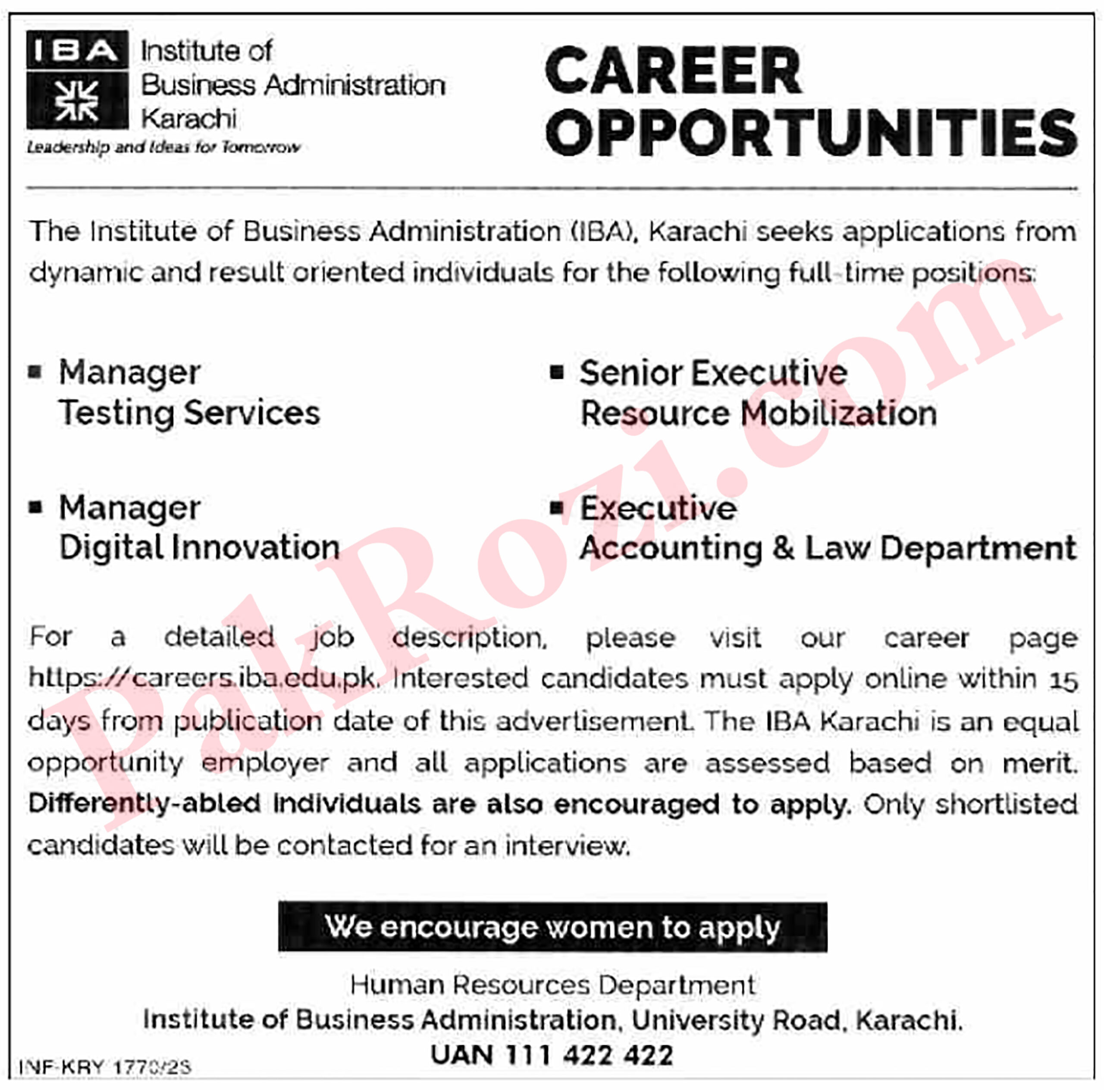 Join IBA Karachi and Advance Your Career Opportunity - Pakrozi