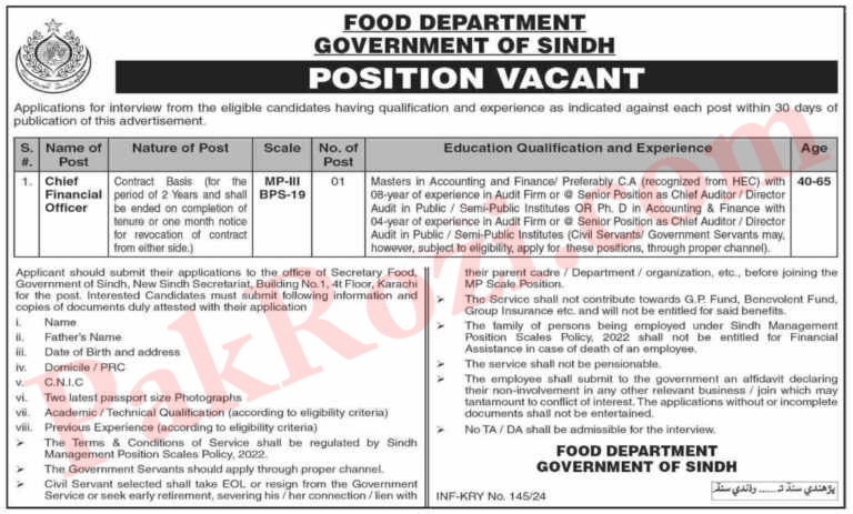 Exciting Career at the Sindh Food Authority